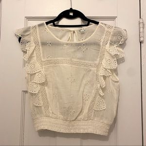 Aerie ruffle eyelet top